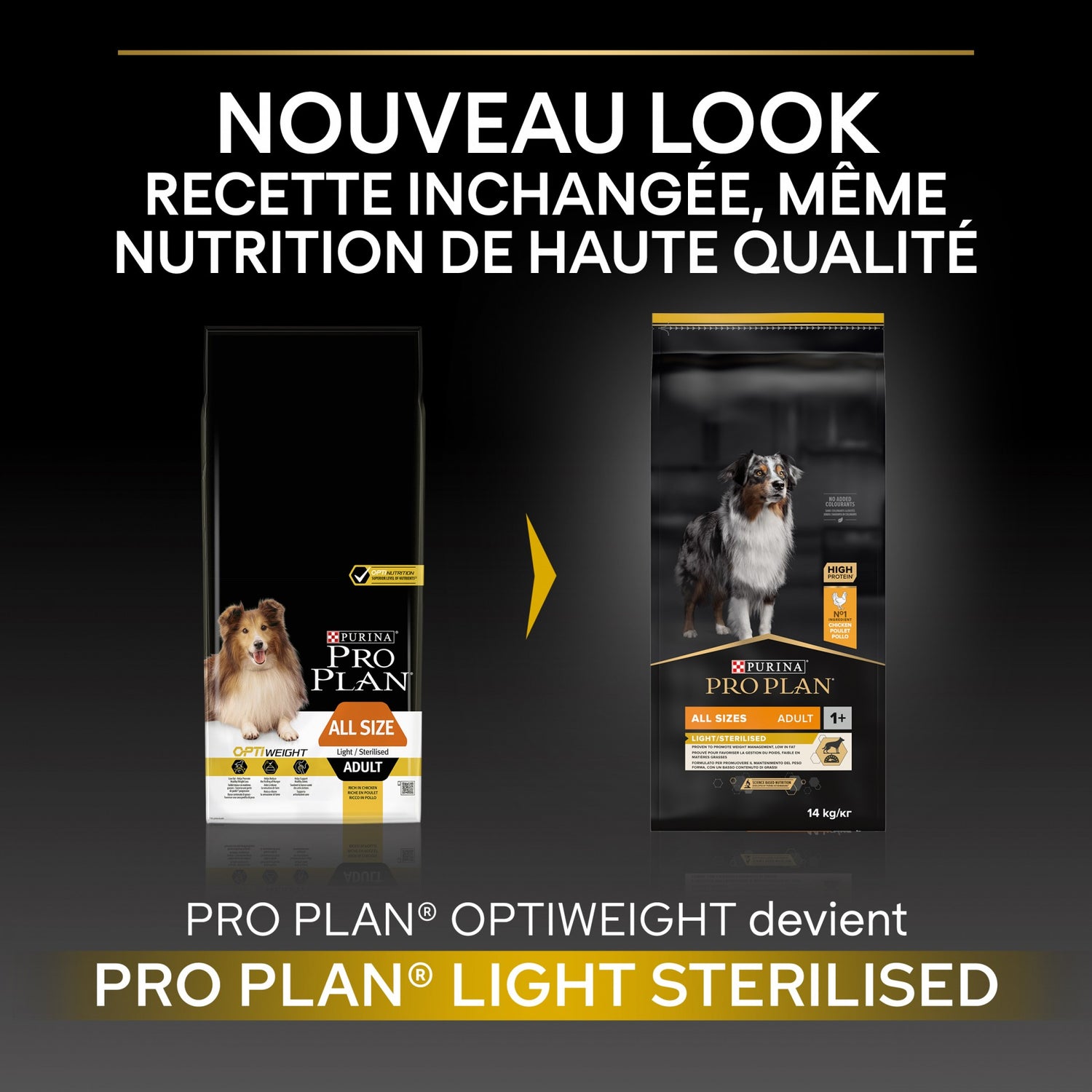 Pro Plan Light/Sterilised All Sizes Adult au poulet - croquettes chien