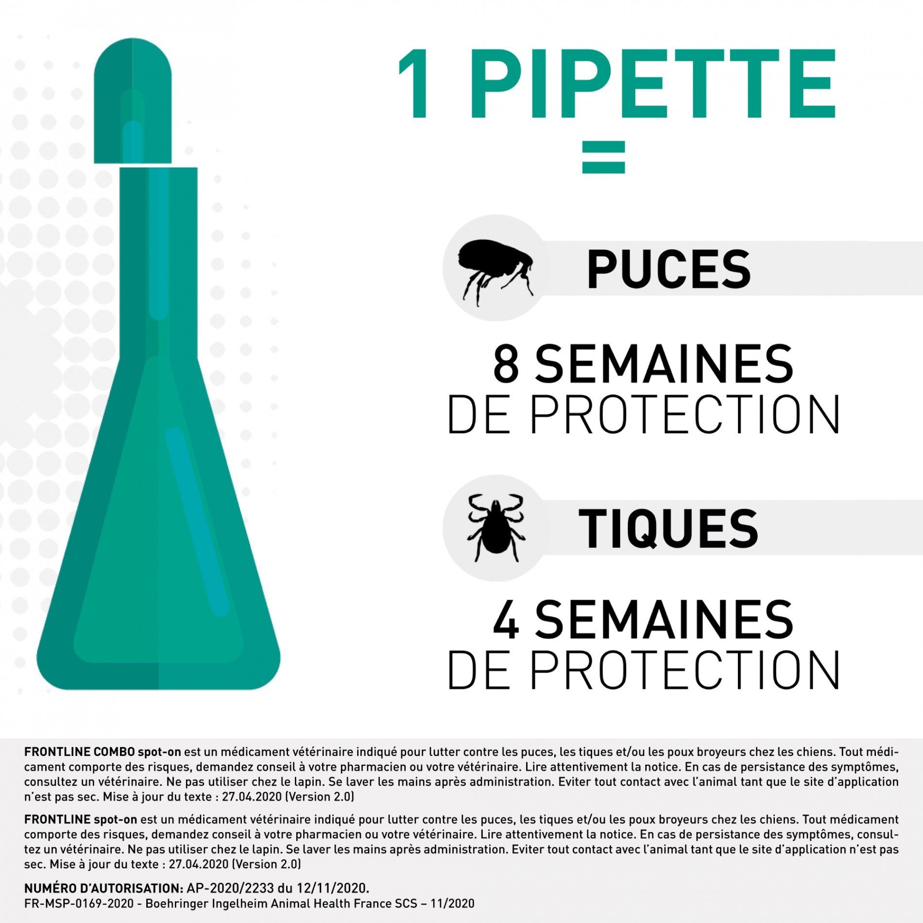 Pipettes Frontline Combo pour chien