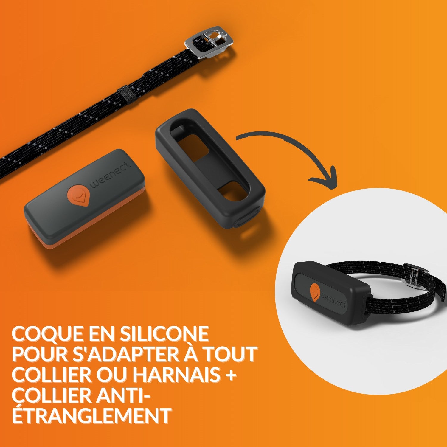 Collier GPS Weenect XS noir chat