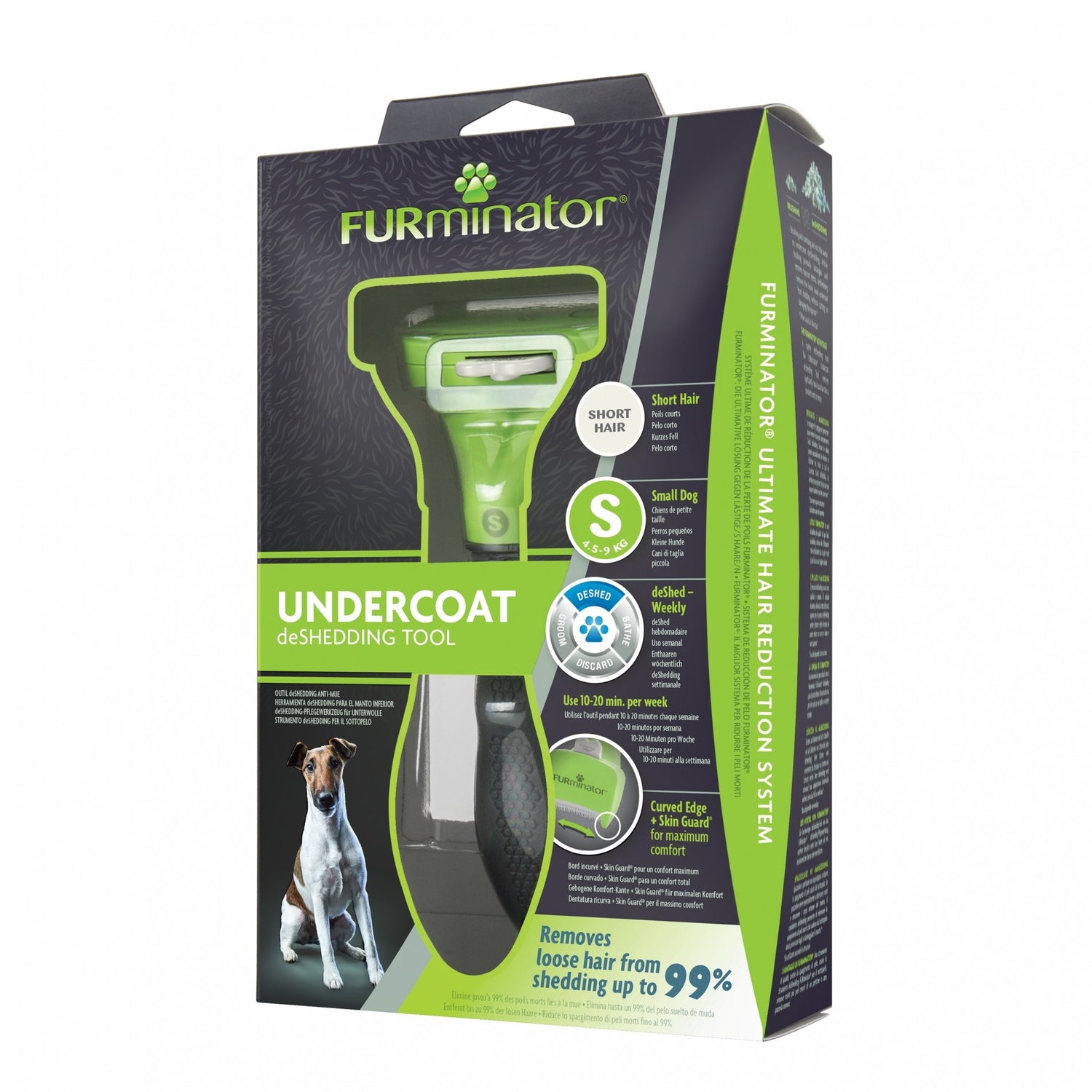 Brosse Furminator poils courts chien