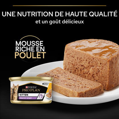 Pro Plan Healthy Start Kitten en mousse au poulet - pâtée chaton