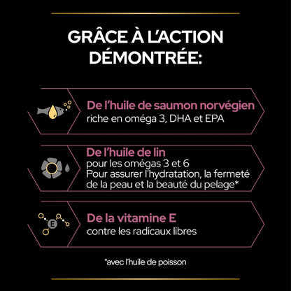 Pro Plan Skin &amp; Coat+ en huile aliment complémentaire chat