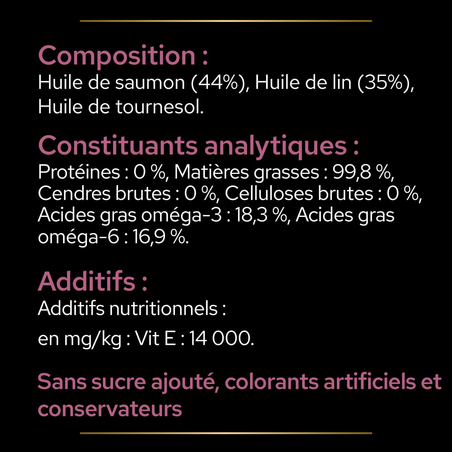 Pro Plan Skin &amp; Coat+ en huile aliment complémentaire chat