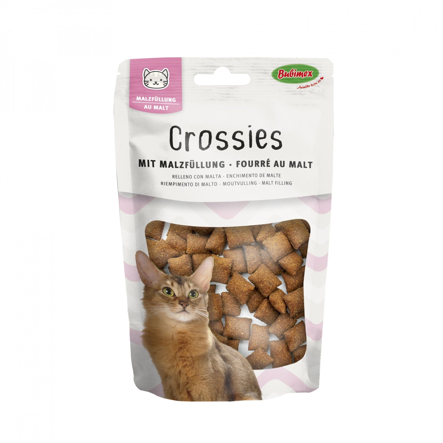 Crossies fourrés au malt friandises chat