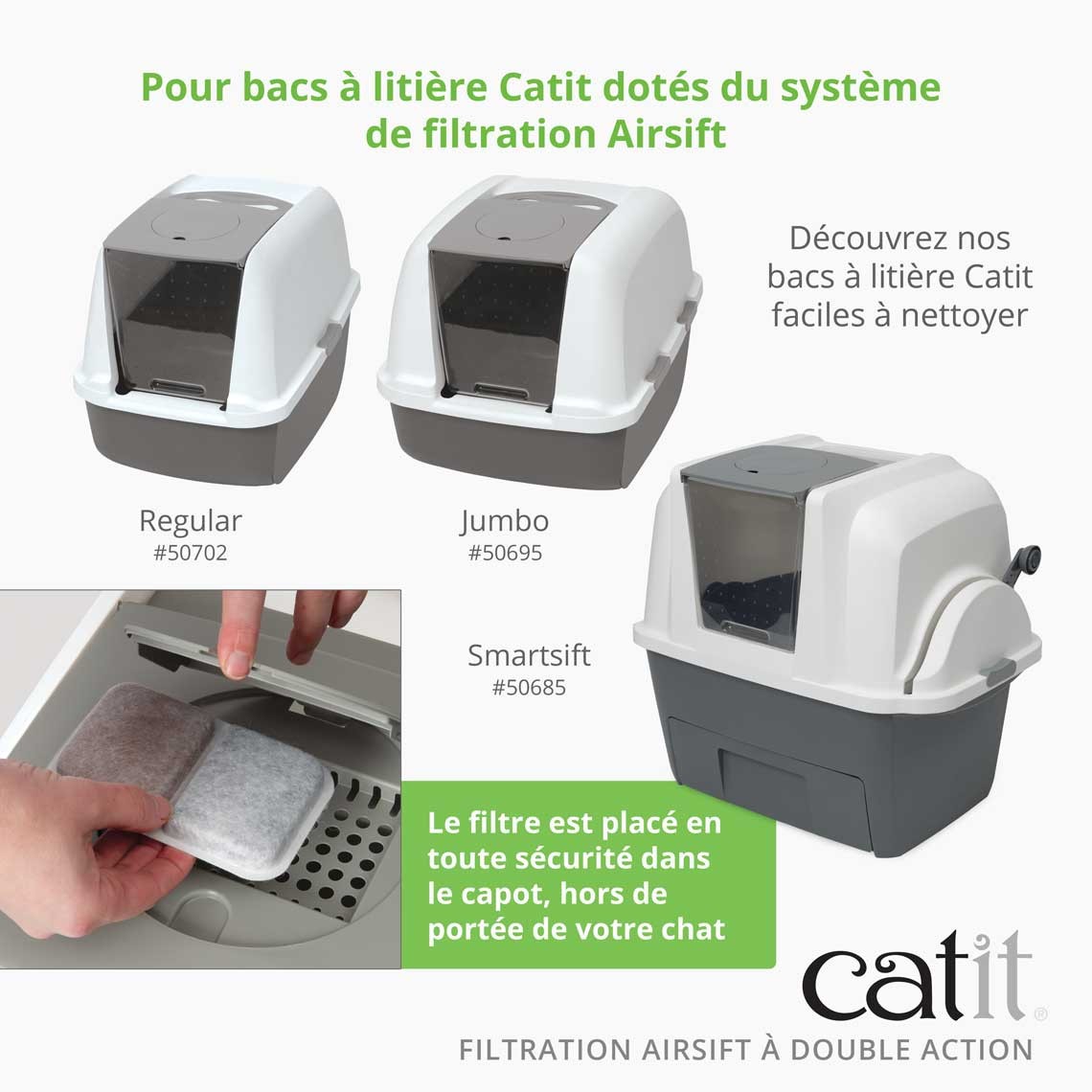 Filtre anti-odeur Airsift pour maison de toilette Cat It