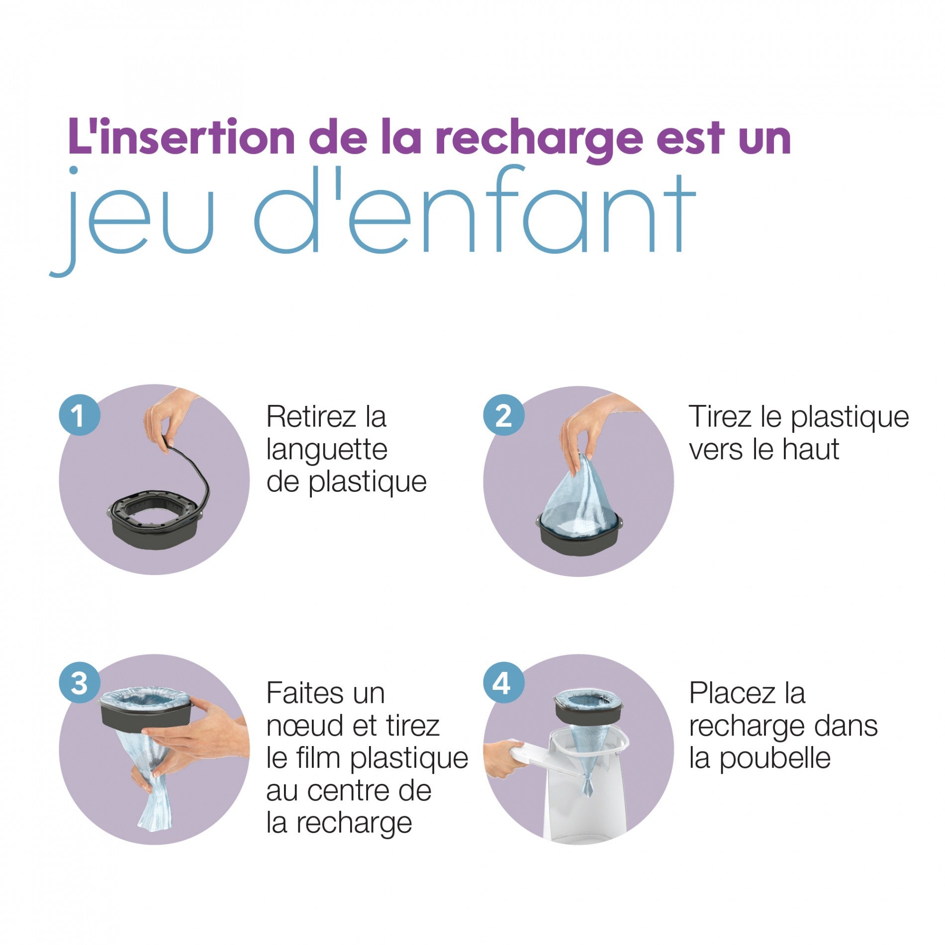 Recharge pour poubelle Litter Locker Fashion &amp; Litter Genie - chat