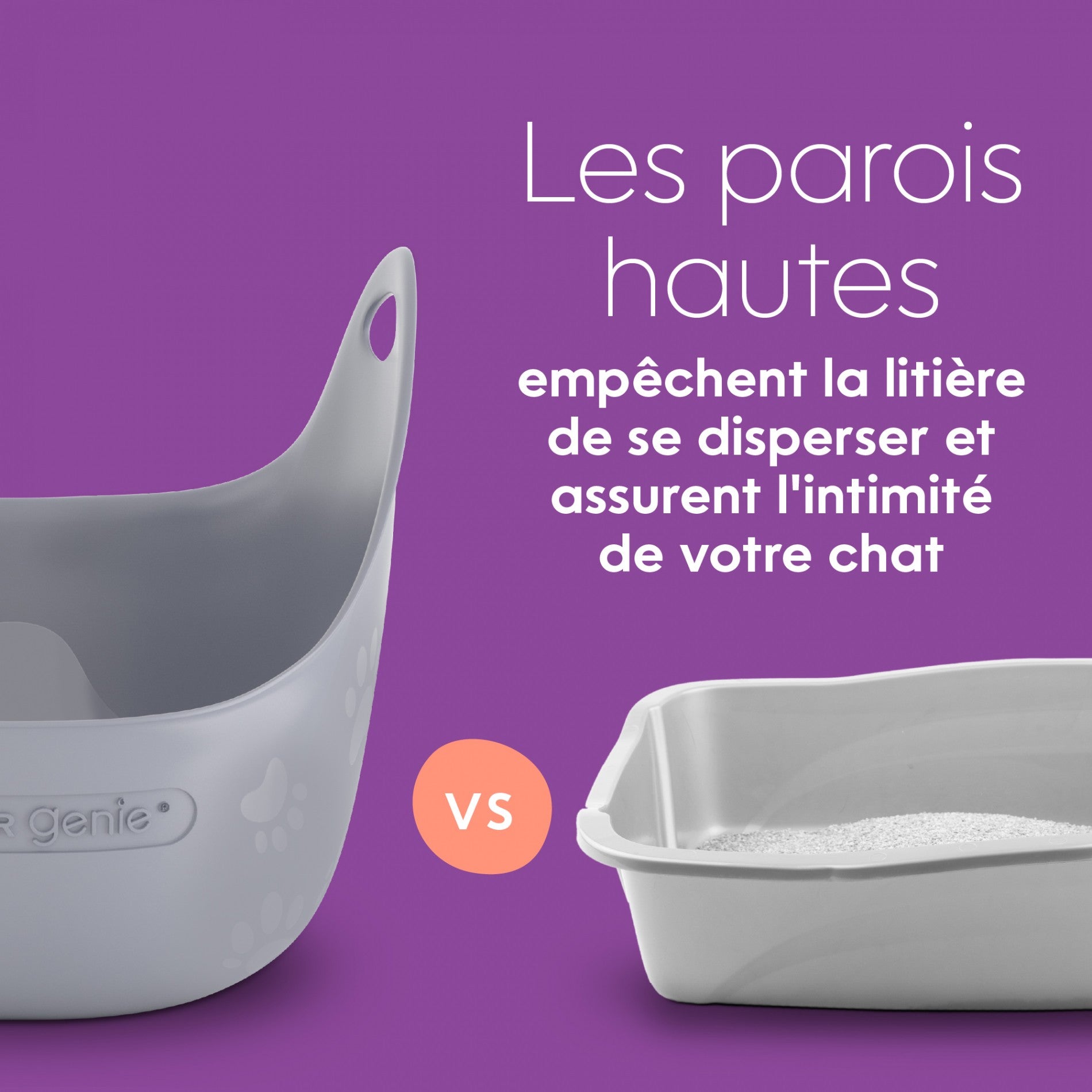 Bac à litière Litter Genie avec pelle - Gris