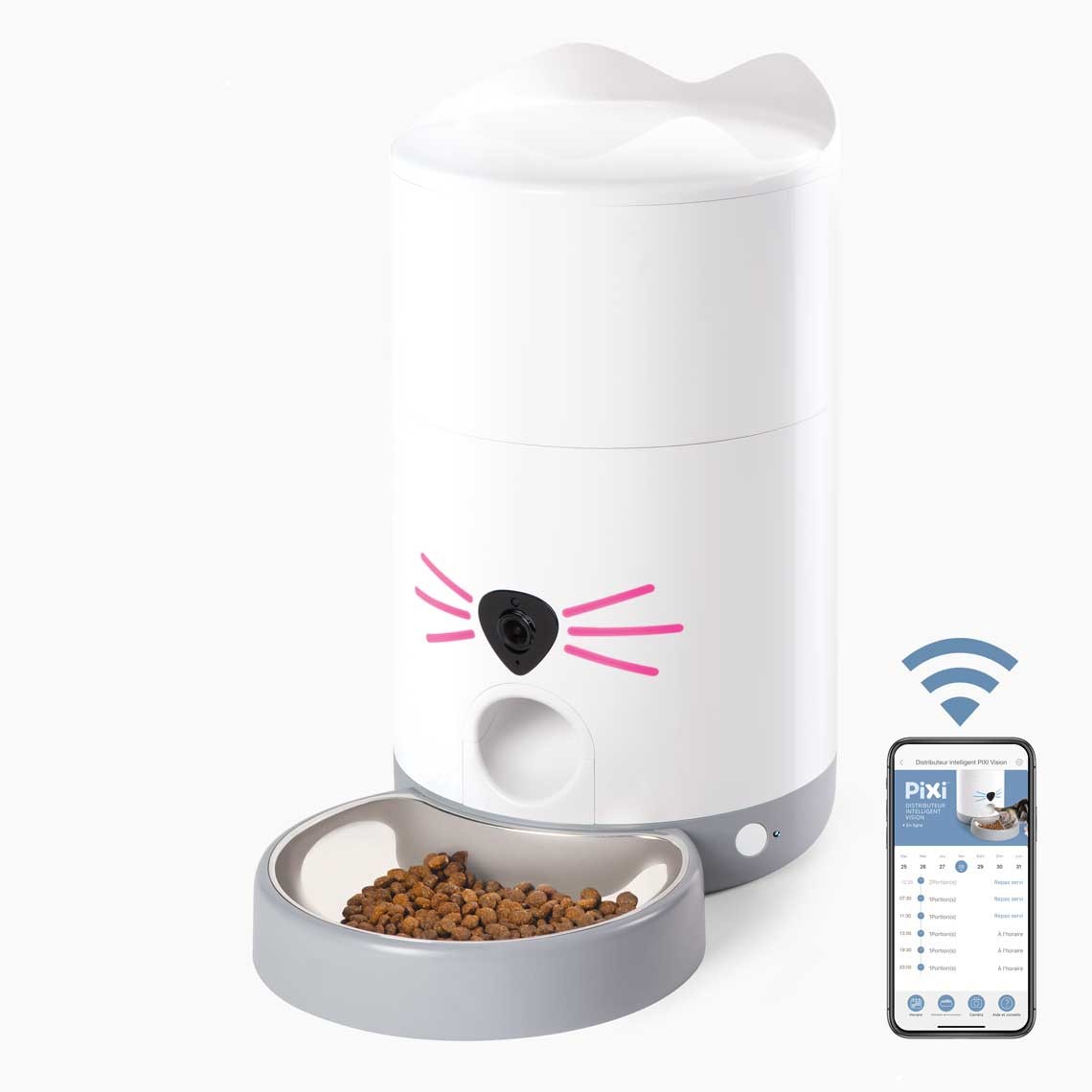 Distributeur connecté Pixi Vision LED 12 repas - chat