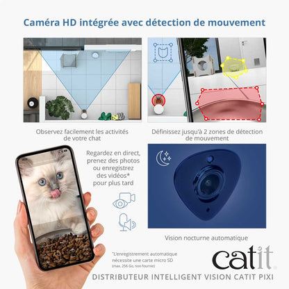 Distributeur connecté Pixi Vision LED 12 repas - chat