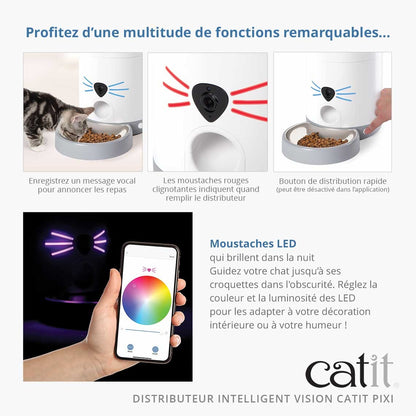 Distributeur connecté Pixi Vision LED 12 repas - chat