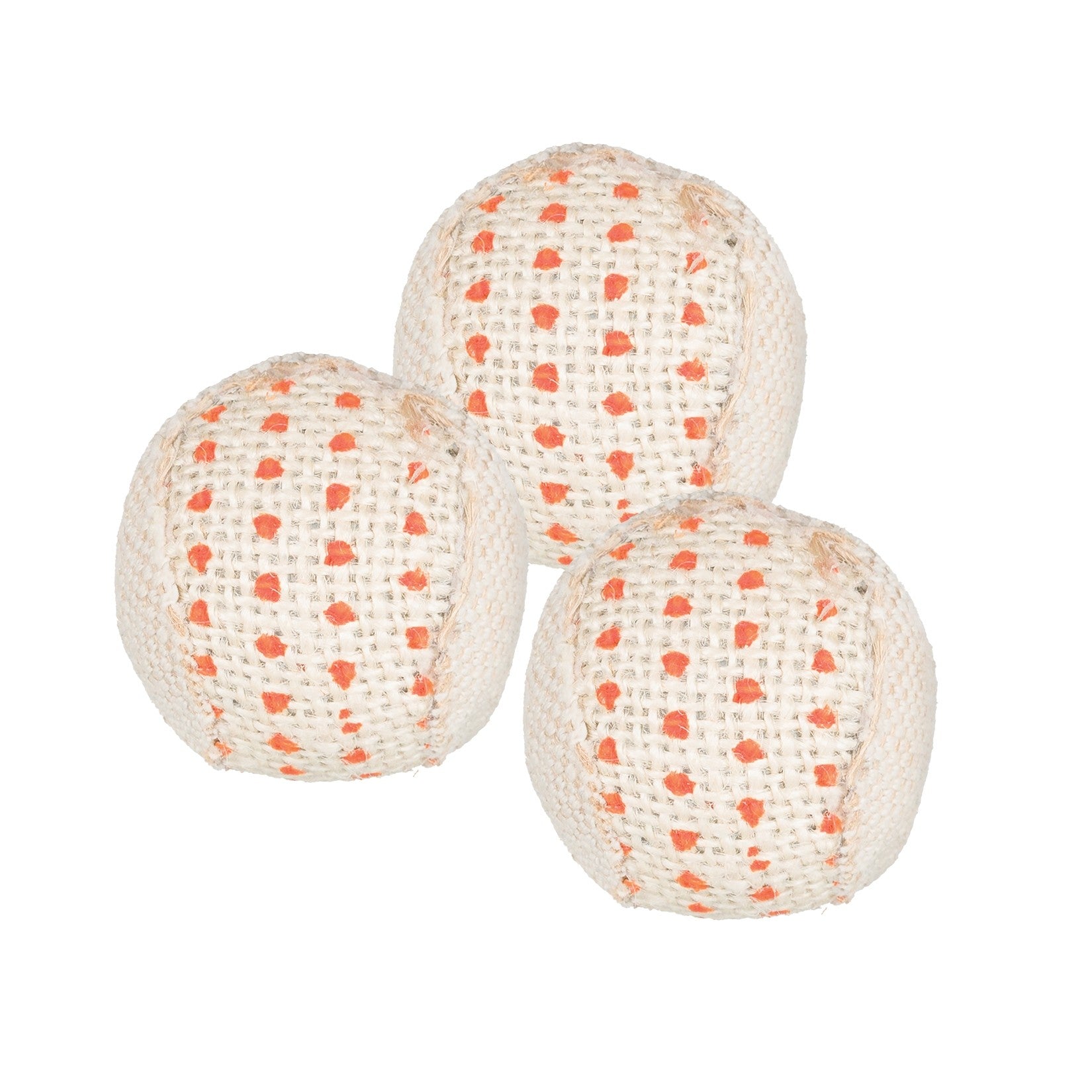 Lot de 3 balles en jute chat
