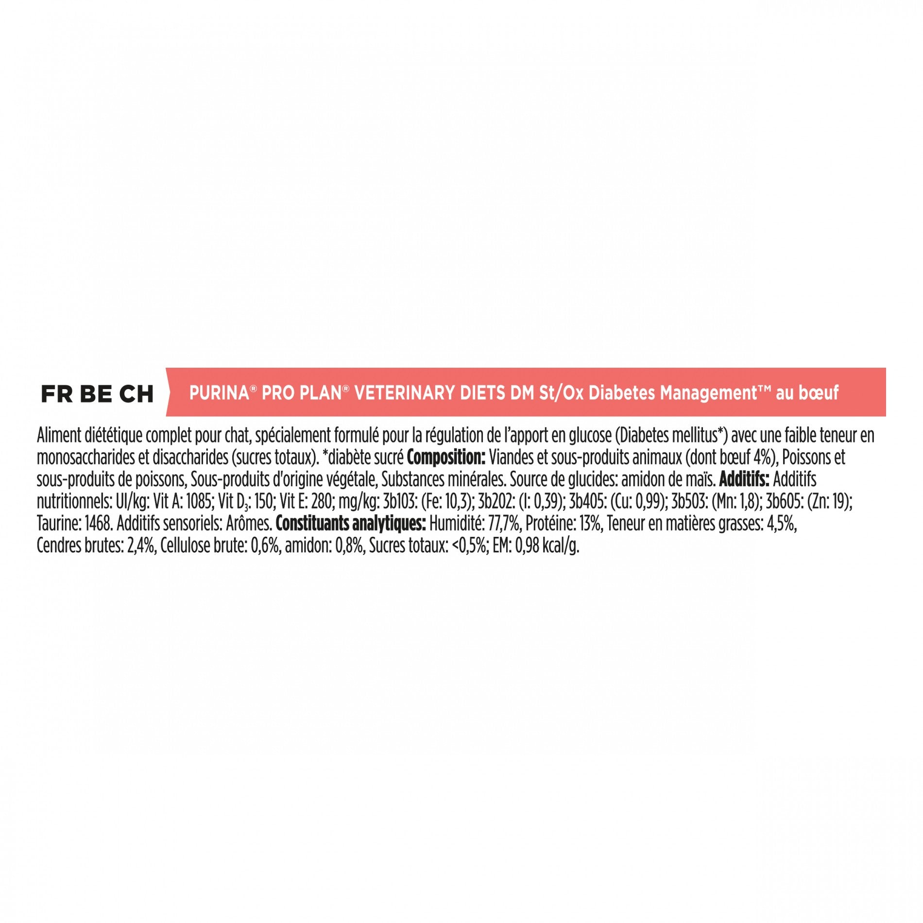 Pro Plan Veterinary Diets DM St/Ox Diabetes Management – pâtée chat