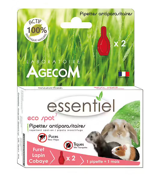 Eco spot n°7 pipettes antiparasitaires lapin, furet, cobaye