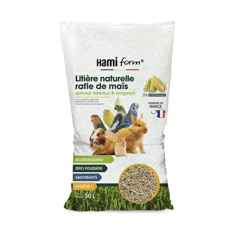 Litière naturelle en rafle de maïs rongeurs, oiseaux