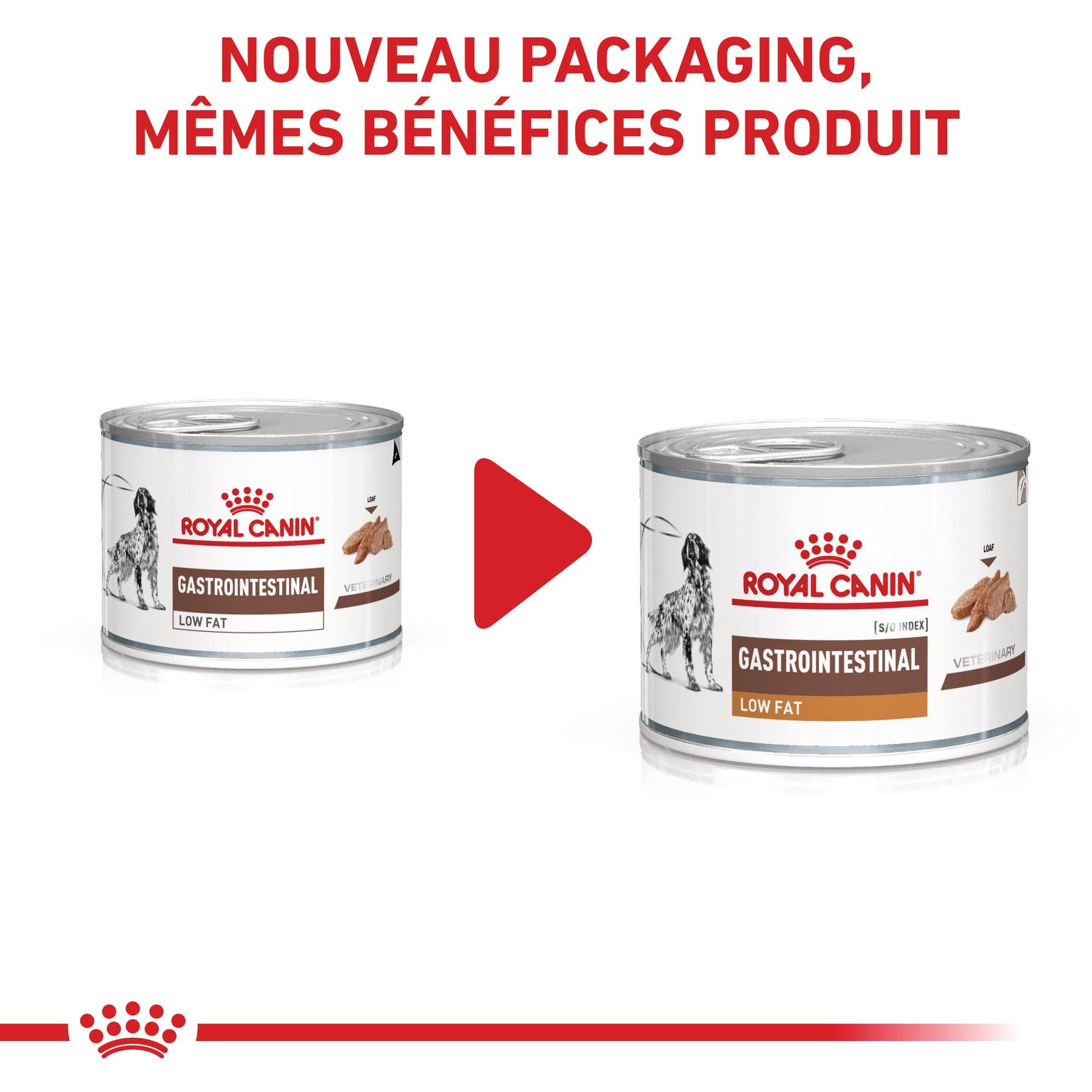 Royal Canin Veterinary Gastrointestinal Low Fat en mousse - pâtée chien
