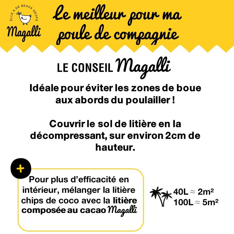 Litière et couvre-sol en chips de coco - poules
