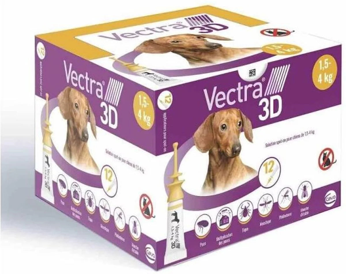 Pipettes antiparasitaires Vectra 3D Spot On chien