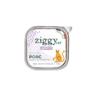 Ziggy Adulte Diabète Porc &amp; Boeuf Pâtée Pour Chat