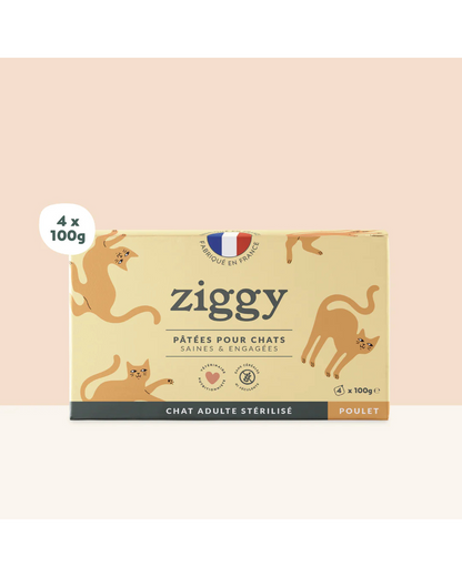 Ziggy Stérilisés Saveur Poulet  Pâtée Pour Chats