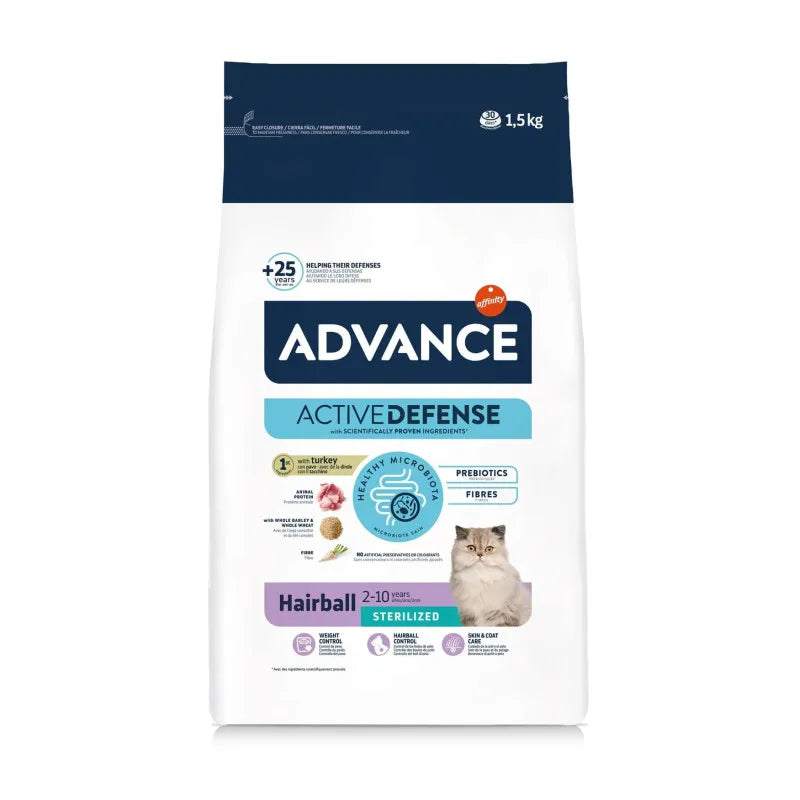 Advance Active Defense Chat Sterilisé Hairball Dinde
